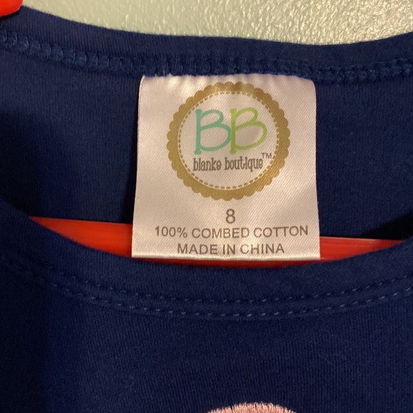 Little girls M monogrammed long sleeve ruffle ruffle shirt - Picture 3 of 4